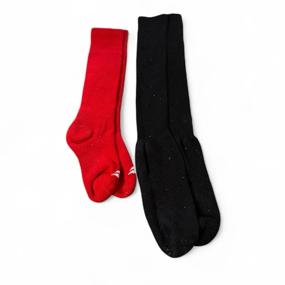 Softball/ baseball socks. One pair red & one pair black. See measurements in pic